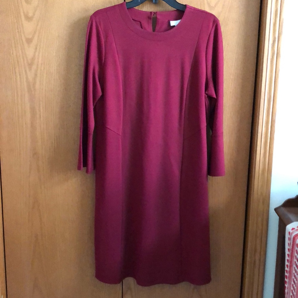 J jill dark raspberry sheath dress